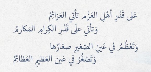 حكم المتنبي , جمال وقيمه الكلام والخواطر للمتبنى