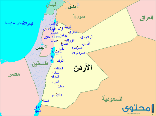 خريطة عمان الاردن 10858