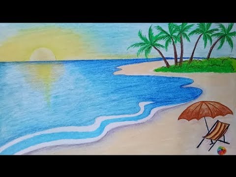 جمال الطبيعه ف رسم من اديك تحفه - رسم منظر طبيعي 243 8