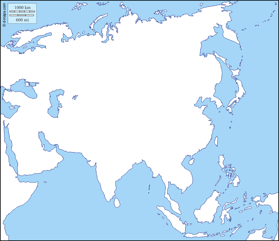 خريطة صماء لقارة اسيا - تعرف على قارة اسيا من خلال هذه الخرائط 10766