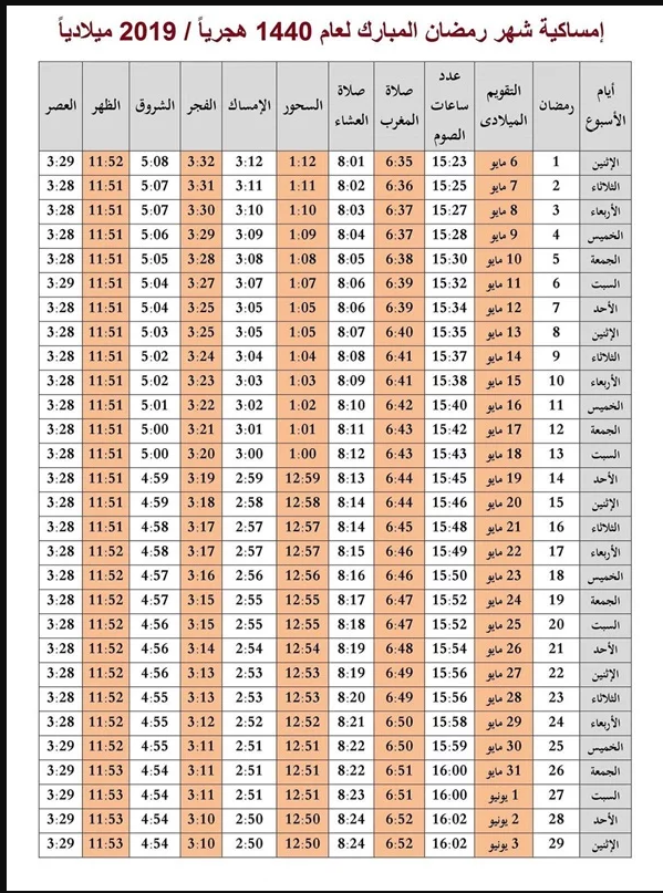 امساكية رمضان 2019 الامارات 3345 1