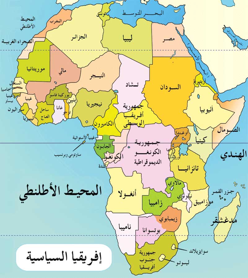 خريطة قارة افريقيا معلومات عن القاره المشمسه كارز
