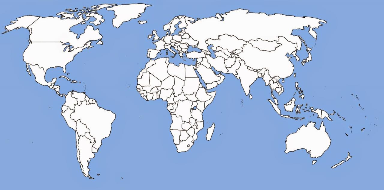 خريطة العالم صماء رسم الخرائط فارغة بدون كتابة البلدان كارز